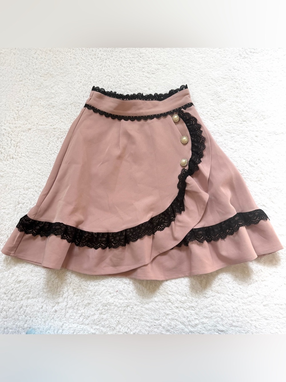 Dear My Love Jirai Kei Ryosan Lolita Bow Skirt Japan Idol Dusty Pink Black Lace
